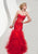Jasz Couture - Laced Sweetheart Mermaid Dress 4920 in Red