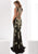 Jasz Couture - Embellished Bateau Neck Gown 5600 in Black and Gold