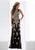 Jasz Couture - Embellished Bateau Neck Gown 5600 in Black and Gold