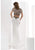Jasz Couture - Floral Ornate Illusion Gown 5603 in White and Gray