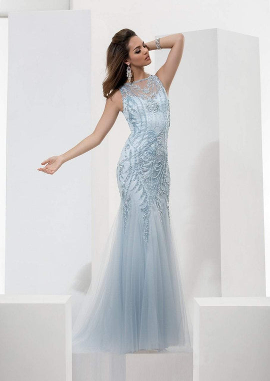 Embellished Sheer Long Gown 5610