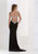 Jasz Couture - Embellished V-Neck Sheath Dress 5628 in Black