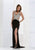 Jasz Couture - Embellished V-Neck Sheath Dress 5628 in Black