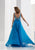 Jasz Couture - Bead-Crusted Chiffon Gown 5642 in Blue