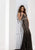 Jasz Couture - Deep V-Neck Trumpet Dress 5643 in Black and Neutral