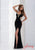 Jasz Couture - Beaded V Neck Long Gown 5682 in Black and Gold
