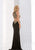 Jasz Couture - Halter Long Gown with Slit 5692 in Black and Gold