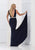 Jasz Couture - Jewel Accented V-neck Dress 5707 in Blue
