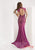 Jasz Couture - Lace Cap Sleeves Long Gown 5816 in Purple