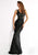 Lush by Jasz Couture - Embellished V-neck Sheath Dress 1333 in Black