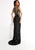 Lush by Jasz Couture - Embellished V-neck Sheath Dress 1333 in Black