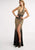 Jasz Couture - Ombre Beaded Gown 5912 in Black and Gold