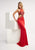 Jasz Couture - Jeweled Illusion Halter Dress 5913 in Red