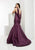 Jasz Couture - Beaded V-neck Mermaid Dress 5914 in Purple