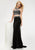 Jasz Couture - Two-Piece Illusion Halter Neck Dress 5916 in Black