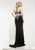 Jasz Couture - Two-Piece Illusion Halter Neck Dress 5916 in Black