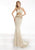 Jasz Couture - Bejeweled Halter Neck Dress 5923 in Neutral