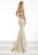 Jasz Couture - Bejeweled Halter Neck Dress 5923 in Neutral