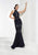 Jasz Couture - Ornate Cutout Mermaid Gown 5929 in Blue
