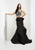 Jasz Couture - Ruffled Panel Trumpet Gown 5990 in Black