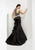Jasz Couture - Ruffled Panel Trumpet Gown 5990 in Black