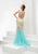 Jasz Couture - Lace Halter Neck Dress 6006 in Green and Neutral