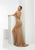 Jasz Couture - Interweaved Plunge Gown  6015 in Brown