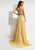 Jasz Couture - Appliqued Corset Gown 6019 in Gold