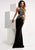 Jasz Couture - Beaded Halter Neck Dress 6021 in Black