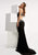 Jasz Couture - Beaded Halter Neck Dress 6021 in Black