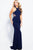 JVN53133 Beaded High Fitted Dress