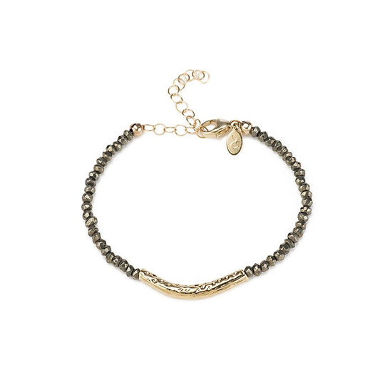 Telluride hammered bar gemstone bracelet