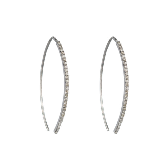 Brooklyn Elongated Curve Diamond Earring Studs