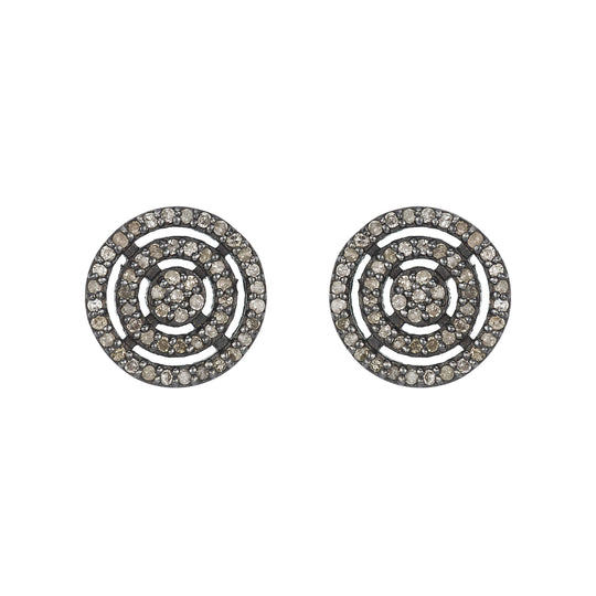 Ashley Schenkein Jewelry - Brooklyn Ascending Circles Diamond Earring Studs in Silver