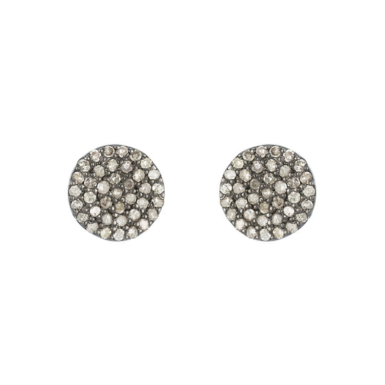 Brooklyn Flat Disc Diamond Earring Studs