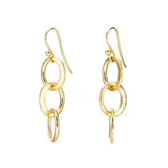 Boulder Brushed Oval Drop Earrings