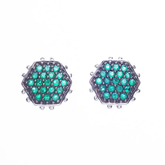 Positano Pavé Gold Stud Earrings