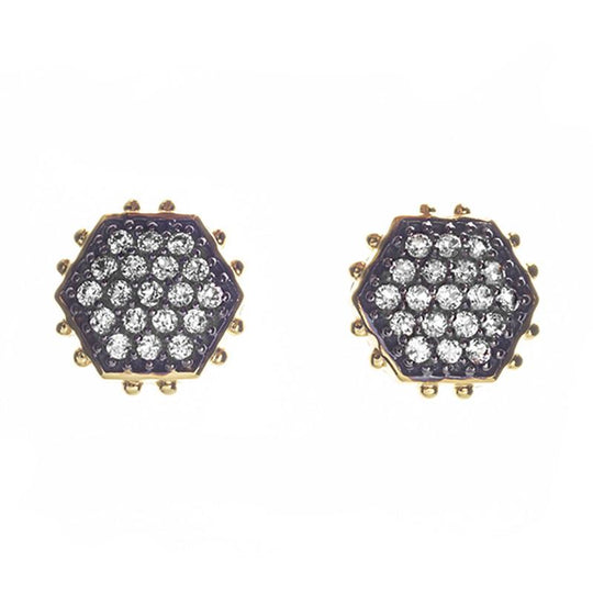 Positano Pavé Gold Stud Earrings
