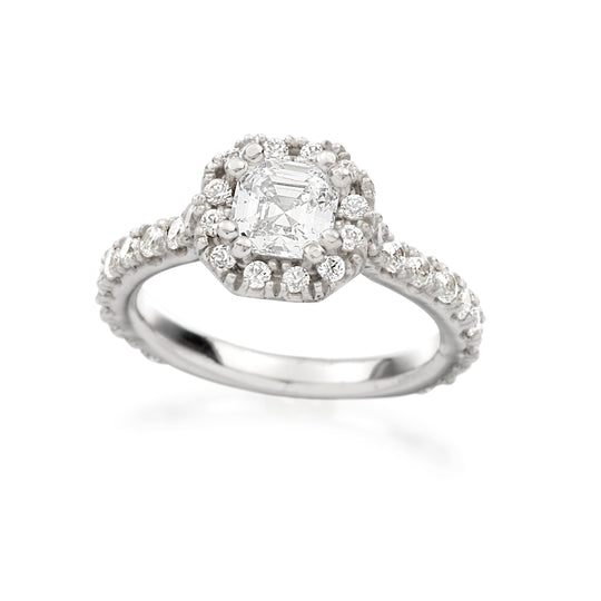 Ascher Halo Engagement Ring
