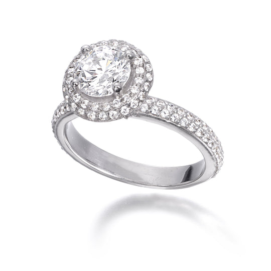 Round Micro Pavé Diamond Engagement Ring
