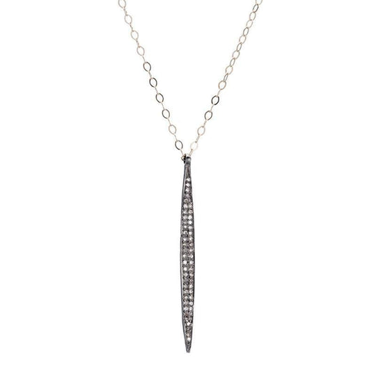 Ashley Schenkein Jewelry - Brooklyn Diamond Spear Necklace in Gold