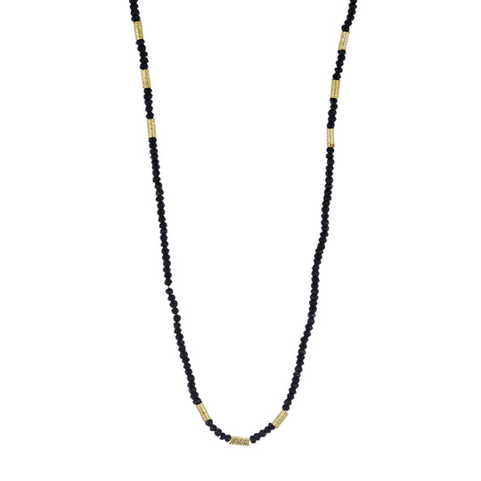 Kyoto Long Gemstone and Gold Bead Necklace