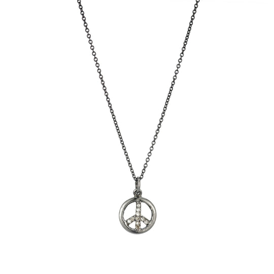 Brooklyn Diamond Peace Sign Necklace