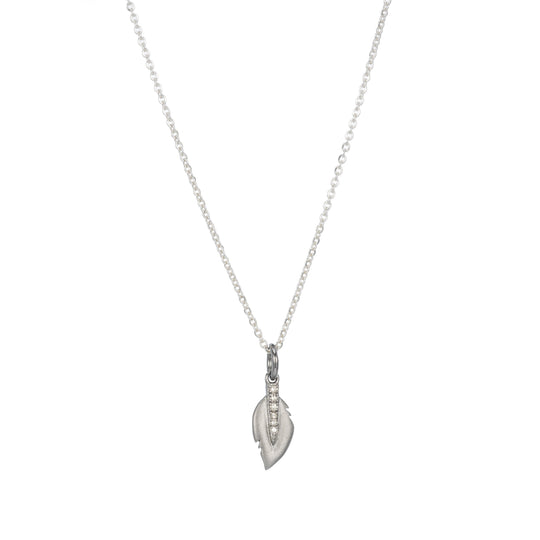Brooklyn Diamond Small Leaf Necklace