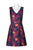 Julia Jordan - JJ36567 Floral Jacquard V-neck A-line Dress In Blue and Pink