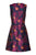 Julia Jordan - JJ36567 Floral Jacquard V-neck A-line Dress In Blue and Pink