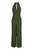 Julia Jordan - JJ36624 Halter Neck Keyhole Cutout Solid Crepe Jumpsuit In Green
