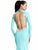 Johnathan Kayne - 576 Long Sleeve Ornate Queen Anne Dress in Blue and Green