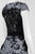Jolibel - 216077 Cap Sleeve Floral Crepe Dress in Black and White