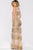 Elegant Sleeveless Long Dress in Gold Embellishments 23453